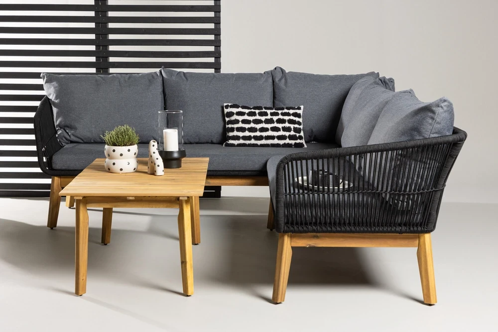 Venture Design Kampinė sofa Chania juoda akacija