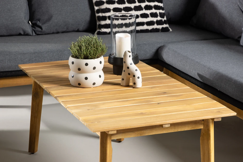 Venture Design Kampinė sofa Chania juoda akacija