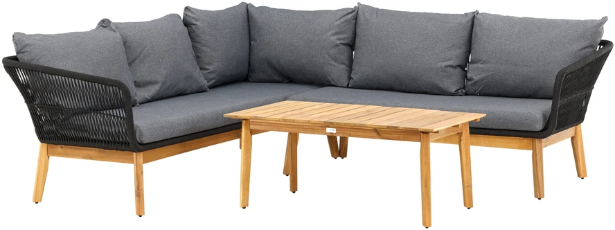 Venture Design Kampinė sofa Chania juoda akacija