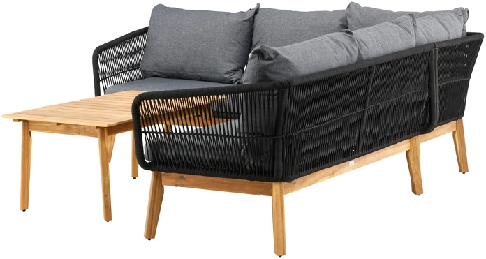 Venture Design Kampinė sofa Chania juoda akacija