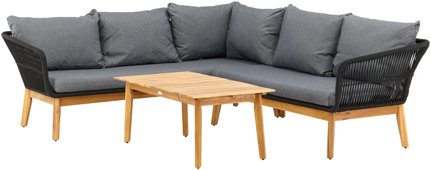 Venture Design Kampinė sofa Chania juoda akacija