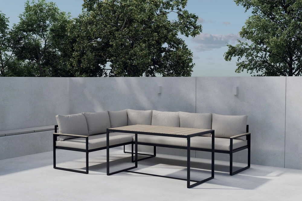 Venture Design Kampinė sofa, smėlio spalvos, poliwood medžiaga