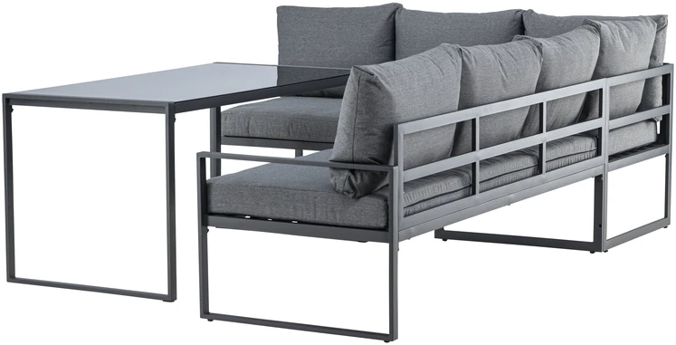Venture Design Kampinė Sofos Komplektas Zingaro Juoda Pilka