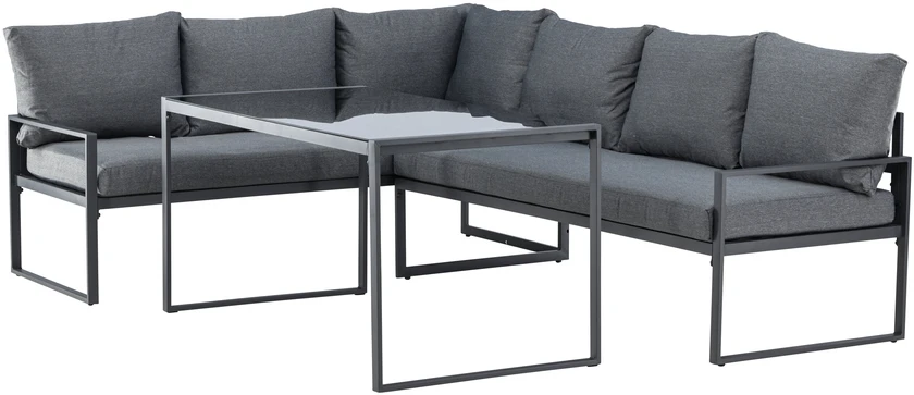 Venture Design Kampinė Sofos Komplektas Zingaro Juoda Pilka