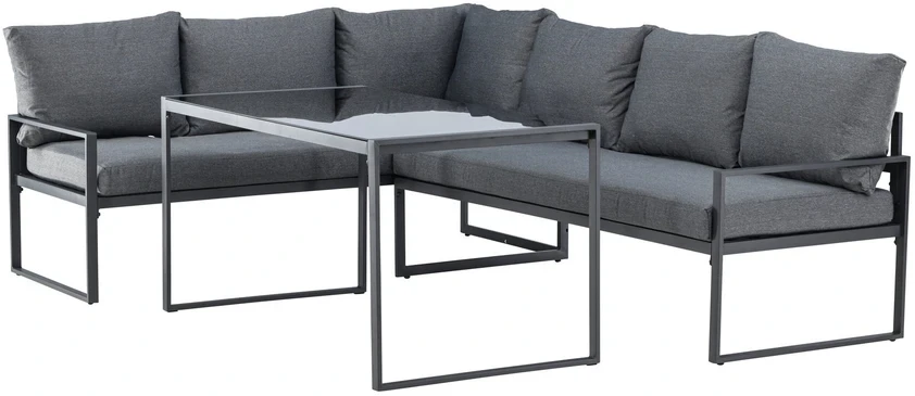 Venture Design Kampinė Sofos Komplektas Zingaro Juoda Pilka
