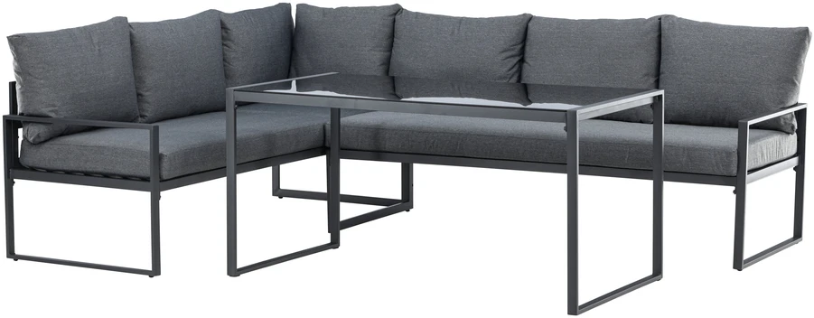 Venture Design Kampinė Sofos Komplektas Zingaro Juoda Pilka