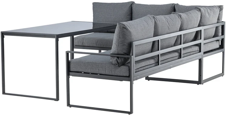 Venture Design Kampinė Sofos Komplektas Zingaro Juoda Pilka