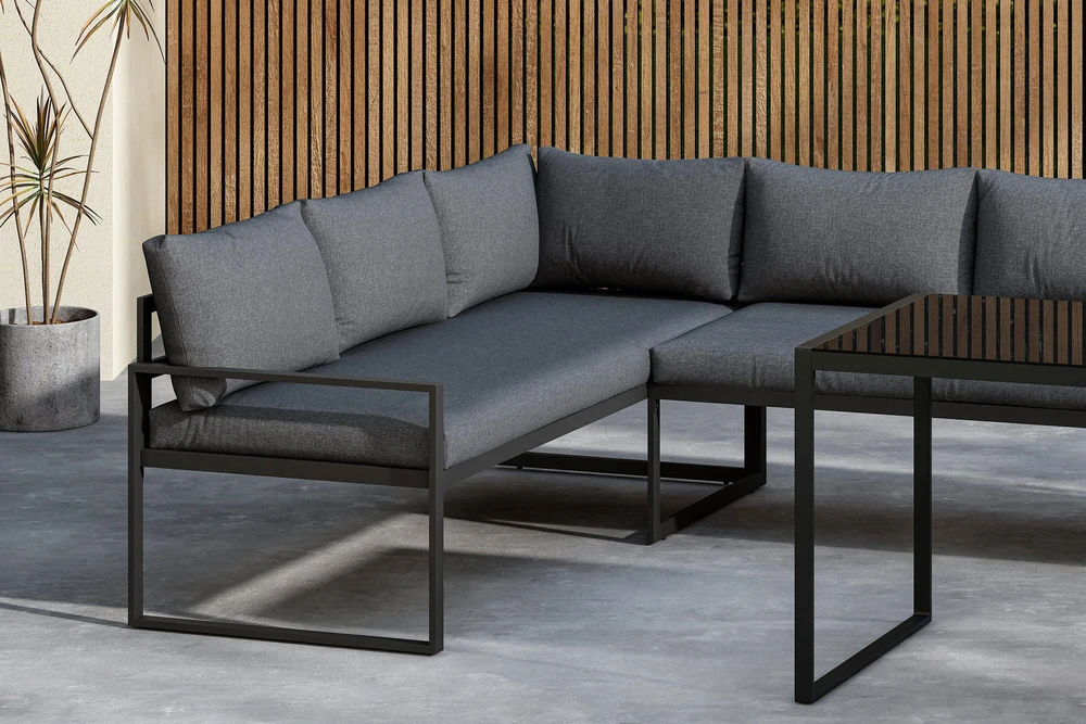 Venture Design Kampinė Sofos Komplektas Zingaro Juoda Pilka
