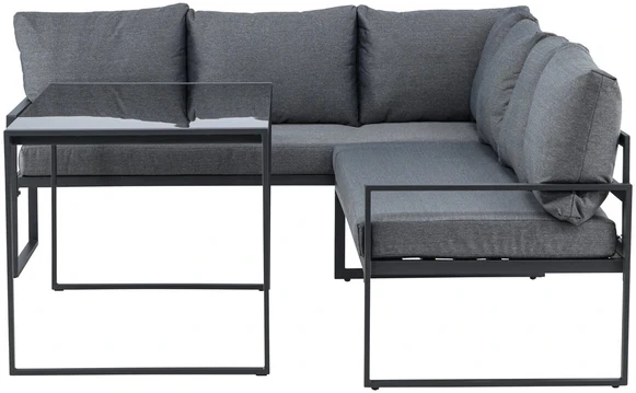 Venture Design Kampinė Sofos Komplektas Zingaro Juoda Pilka
