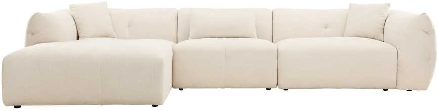 Kampinis sofa, Positano, 385x202x71 cm, kreminė