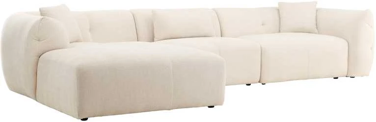 Kampinis sofa, Positano, 385x202x71 cm, kreminė