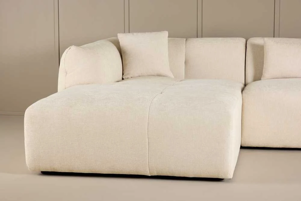 Kampinis sofa, Positano, 385x202x71 cm, kreminė