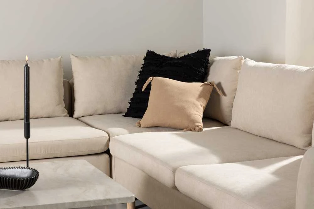Kampinis sofa, Zero, 295x195 cm, kreminis