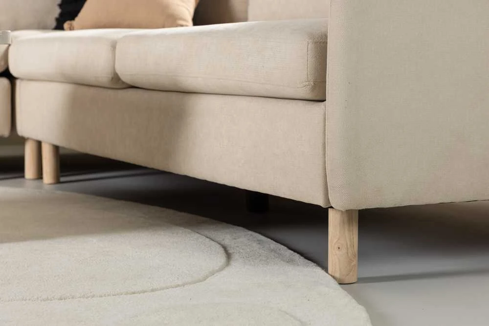 Kampinis sofa, Zero, 295x195 cm, kreminis