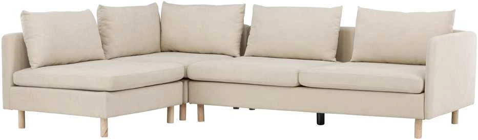 Kampinis sofa, Zero, 295x195 cm, kreminis