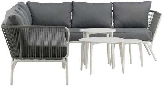 Venture Design Kampinis sofaas, Roxo, 283x220.5 cm, Balta/Pilka