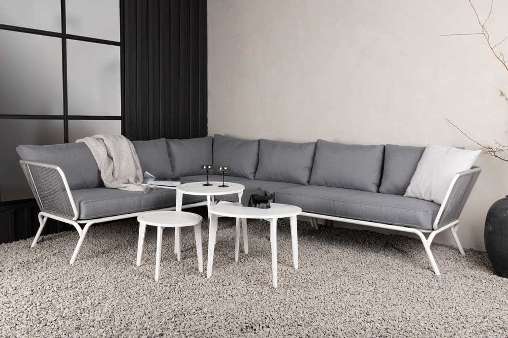 Venture Design Kampinis sofaas, Roxo, 283x220.5 cm, Balta/Pilka