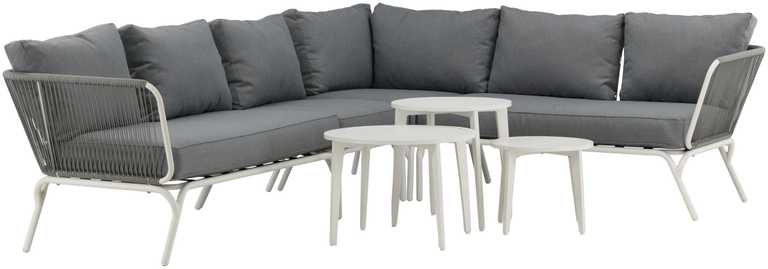 Venture Design Kampinis sofaas, Roxo, 283x220.5 cm, Balta/Pilka