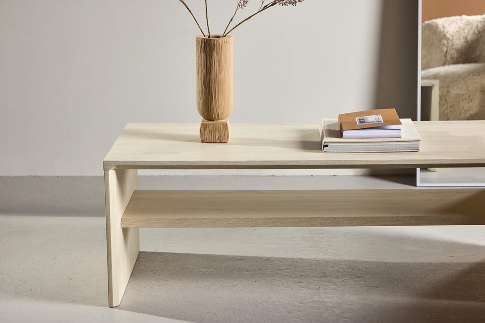 Venture Design Kavos staliukas 110x50x38 cm Baltas MDF