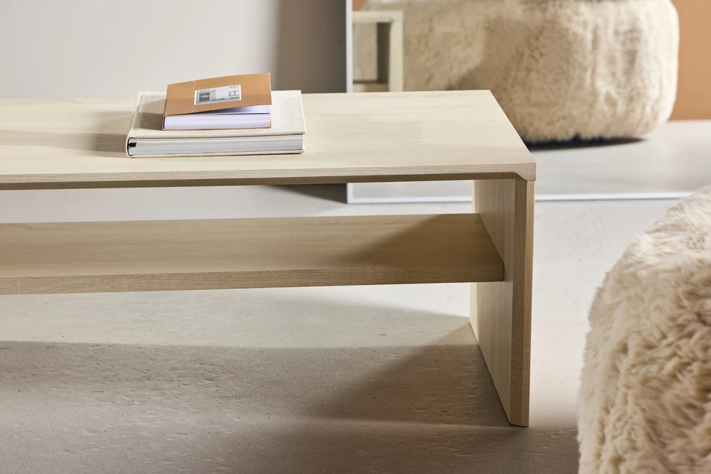 Venture Design Kavos staliukas 110x50x38 cm Baltas MDF