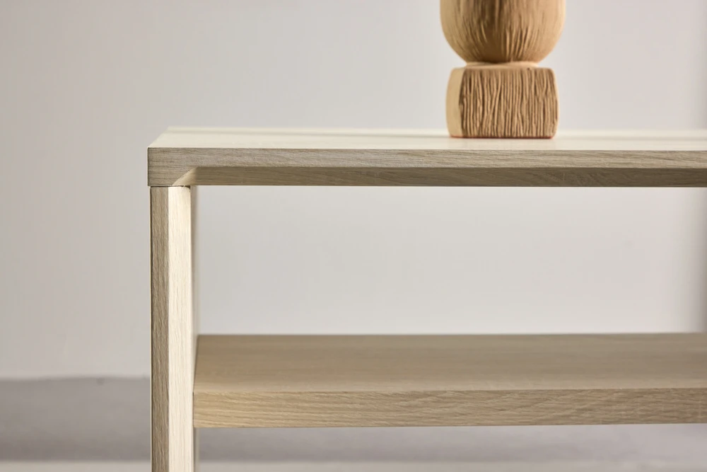 Venture Design Kavos staliukas 110x50x38 cm Baltas MDF