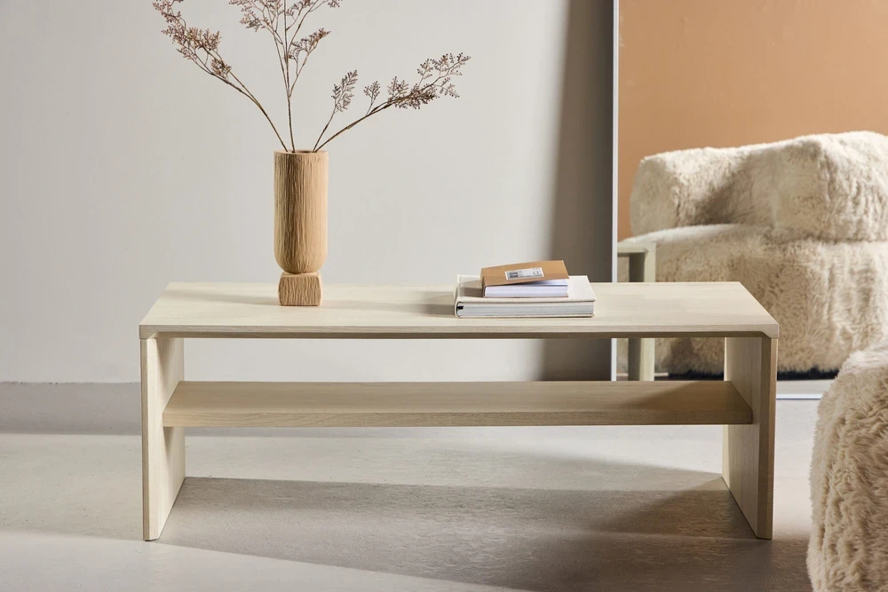 Venture Design Kavos staliukas 110x50x38 cm Baltas MDF
