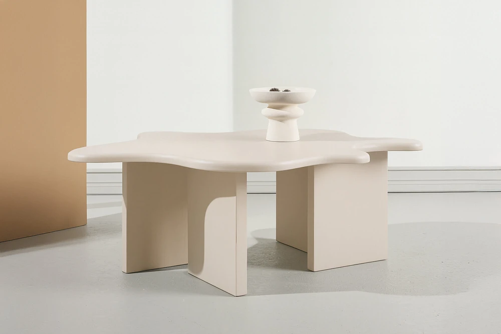 Venture Design Kavos staliukas 115x76x40 cm Smėlio spalvos MDF