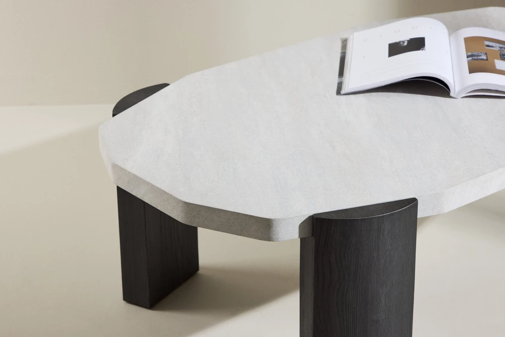 Venture Design Kavos staliukas Kres 125x70.5x40 cm Smėlio spalvos