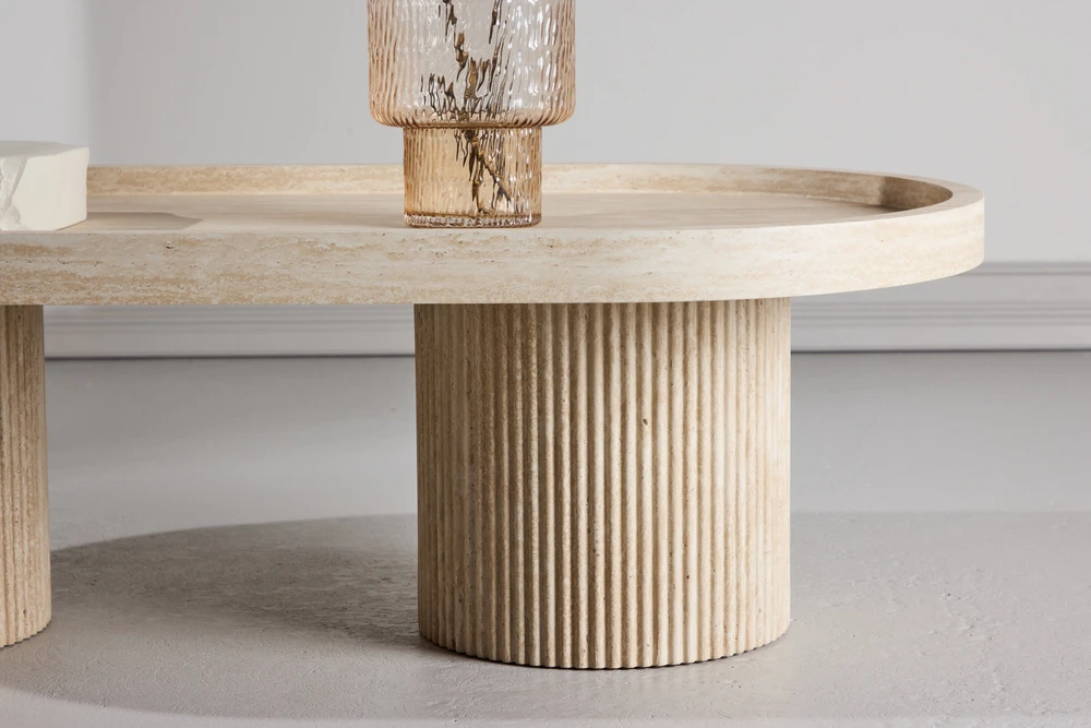 Venture Design Kavos staliukas Krille 120x60x35 cm Smėlio spalvos MDF