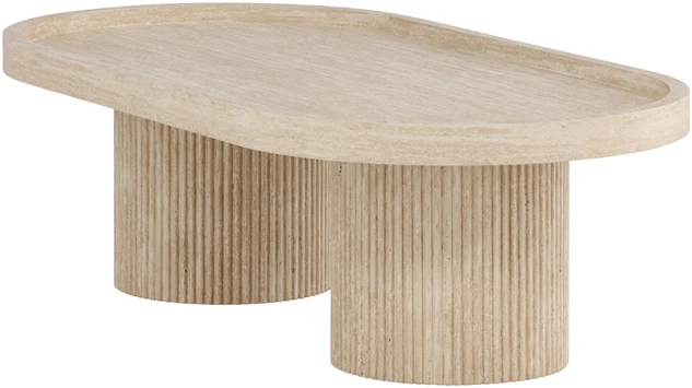 Venture Design Kavos staliukas Krille 120x60x35 cm Smėlio spalvos MDF
