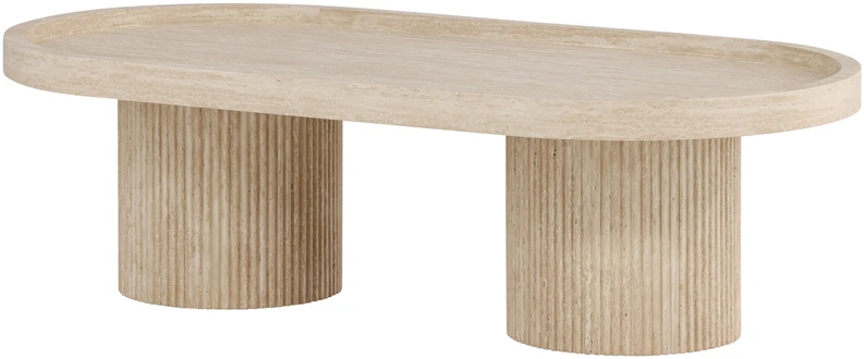 Venture Design Kavos staliukas Krille 120x60x35 cm Smėlio spalvos MDF