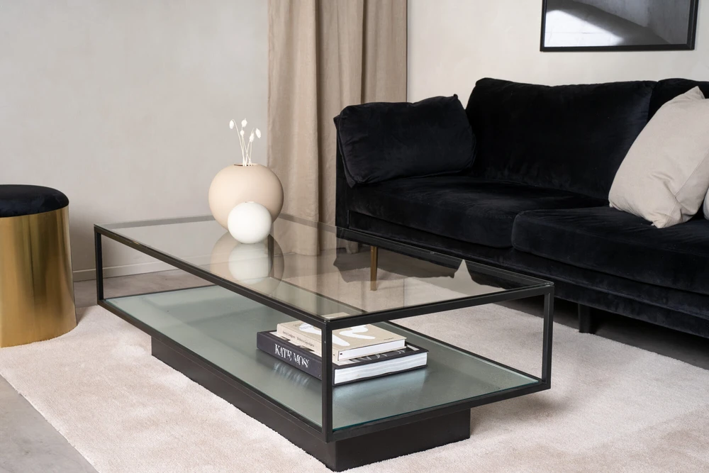 Venture Design Kavos staliukas, Maglehem, 130x60 cm, juodas