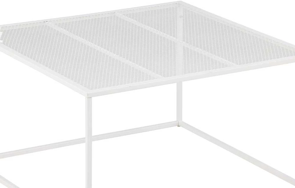 Venture Design Kavos staliukas, "Netz" sofa, 80x80 cm, Balta