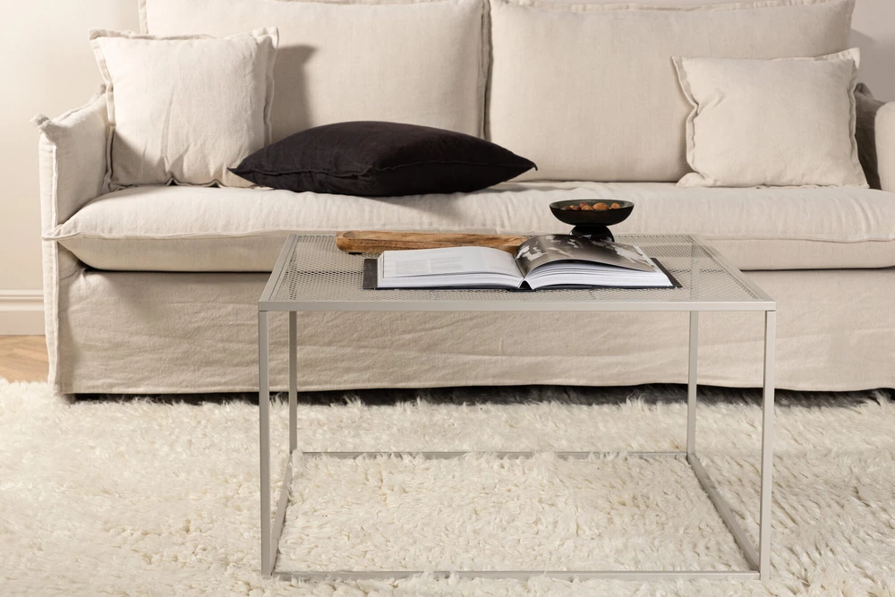 Venture Design Kavos staliukas, Netz sofa, 80x80 cm, Bežis
