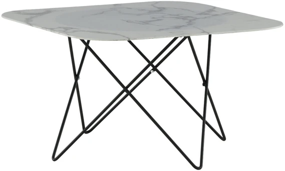 Venture Design Kavos staliukas, Tristar sofa stalas, 80x80x50 cm, Juodas/Baltas