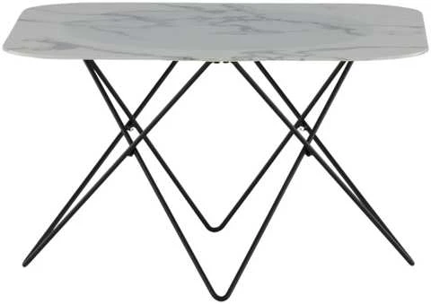 Venture Design Kavos staliukas, Tristar sofa stalas, 80x80x50 cm, Juodas/Baltas