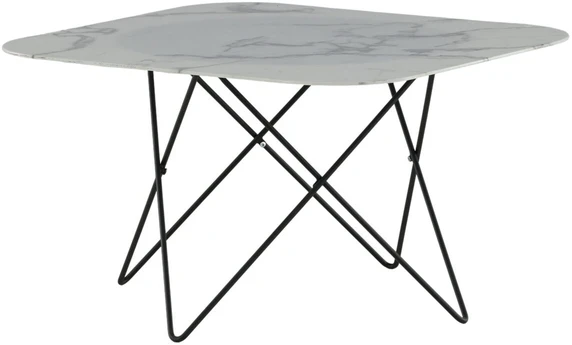 Venture Design Kavos staliukas, Tristar sofa stalas, 80x80x50 cm, Juodas/Baltas