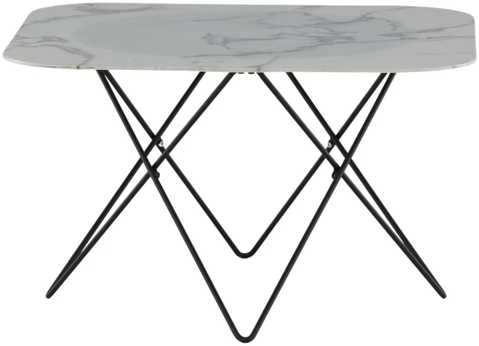 Venture Design Kavos staliukas, Tristar sofa stalas, 80x80x50 cm, Juodas/Baltas