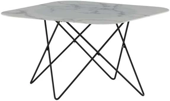 Venture Design Kavos staliukas, Tristar sofa stalas, 80x80x50 cm, Juodas/Baltas