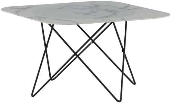 Venture Design Kavos staliukas, Tristar sofa stalas, 80x80x50 cm, Juodas/Baltas