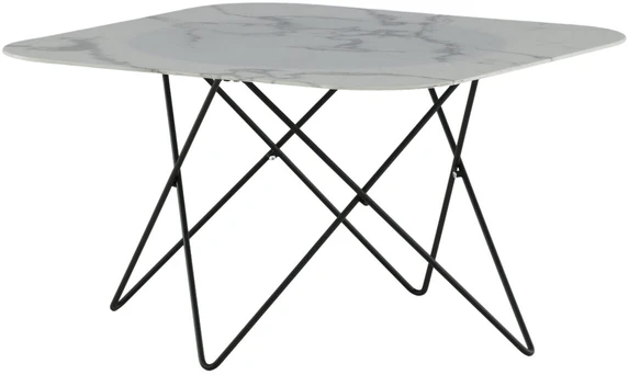 Venture Design Kavos staliukas, Tristar sofa stalas, 80x80x50 cm, Juodas/Baltas