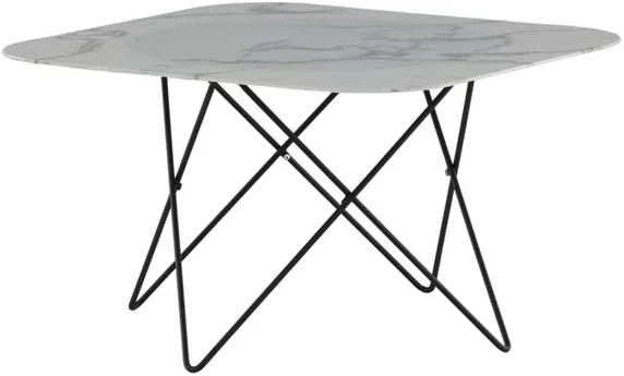 Venture Design Kavos staliukas, Tristar sofa stalas, 80x80x50 cm, Juodas/Baltas