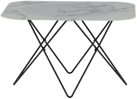 Venture Design Kavos staliukas, Tristar sofa stalas, 80x80x50 cm, Juodas/Baltas