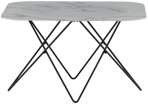 Venture Design Kavos staliukas, Tristar sofa stalas, 80x80x50 cm, Juodas/Baltas