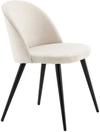 Venture Design Kėdė, aksominė Matstol 2 vnt., 57x50x76,5 cm, kreminė