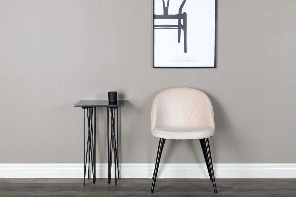 Venture Design Kėdė, aksominė Matstol 2 vnt., 57x50x76,5 cm, kreminė