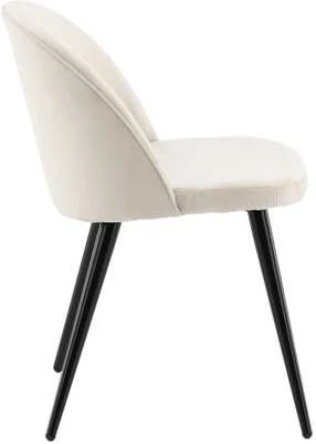 Venture Design Kėdė, aksominė Matstol 2 vnt., 57x50x76,5 cm, kreminė