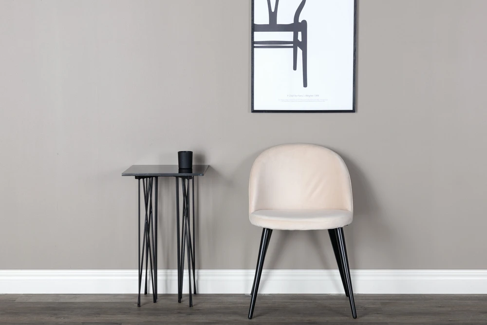 Venture Design Kėdė, aksominė Matstol 2 vnt., 57x50x76,5 cm, kreminė