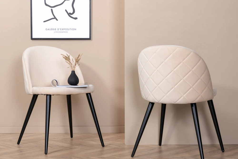 Venture Design Kėdė, aksominė siūlė, 57x76.5x50 cm, Bėžinės spalva