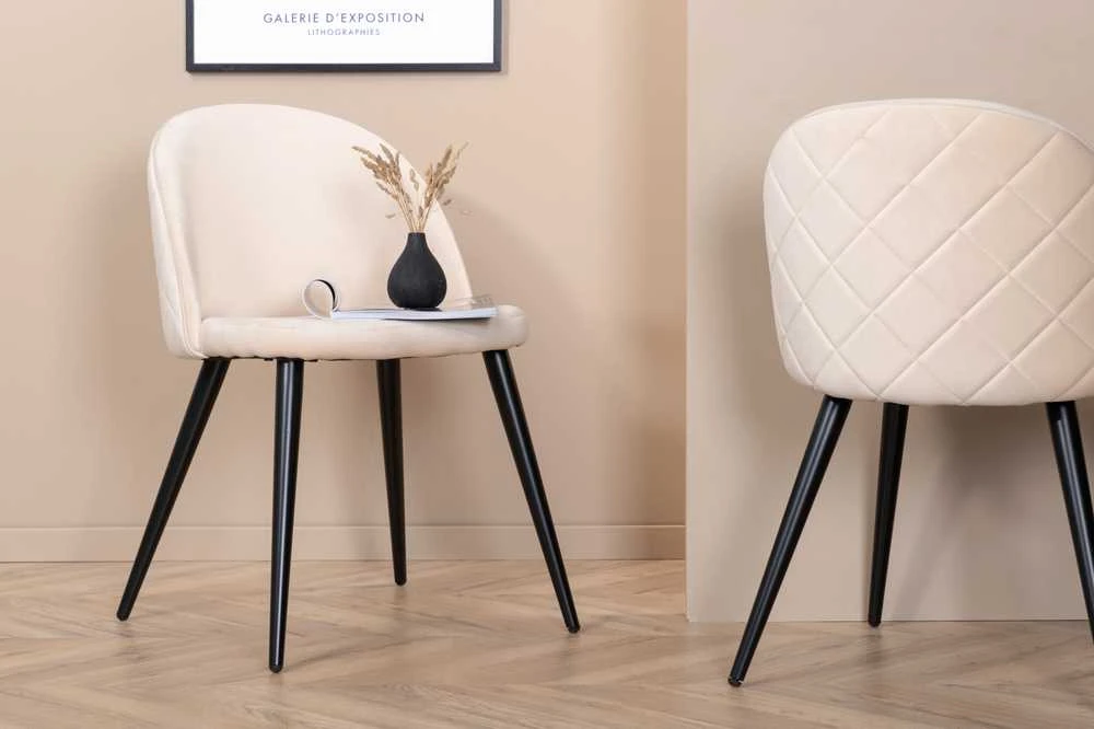 Venture Design Kėdė, aksominė siūlė, 57x76.5x50 cm, kreminė spalva